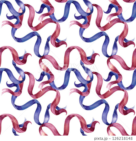 Seamless pattern of curled holiday ribbons....のイラスト素材 [126218148] - PIXTA