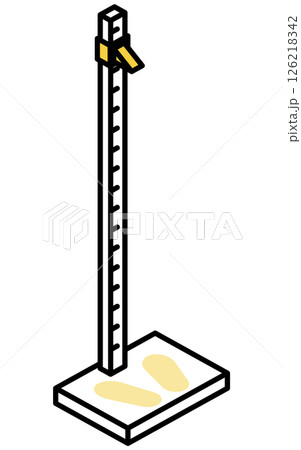 身長計のシンプルでかわいいアイソメトリック線画イラスト 126218342