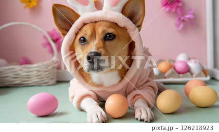 Cute dog dressed in an adorable costume 126218923