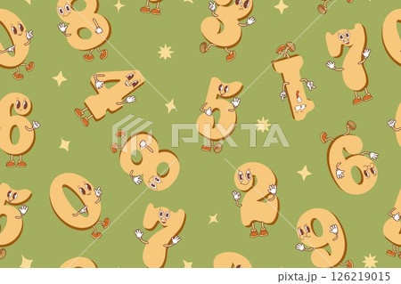 Funny math number symbols for kids math or birthday, kawaii vector. Happy smiling numbers with cute faces Funny math number symbols for kids math or birthday, kawaii vector. Happy smiling numbers with cute faces 126219015