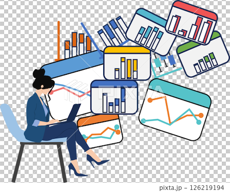 データを分析するイラスト 126219194