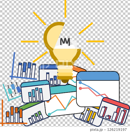 データを分析するイラスト データを分析するイラスト 126219197