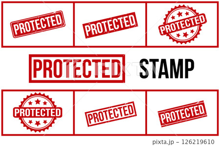 Protected Rubber Stamp Set Vector 126219610
