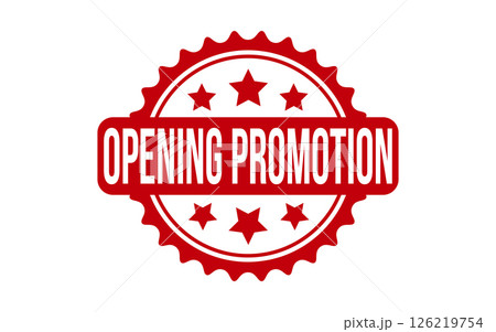 Opening Promotion Rubber Stamp Seal Vector Opening Promotion Rubber Stamp Seal Vector 126219754