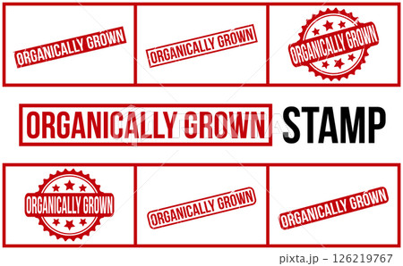 Organically Grown rubber grunge stamp set vector 126219767