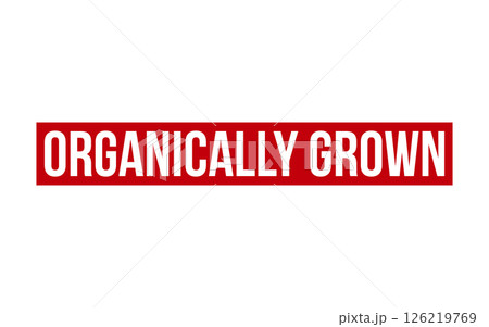 Red Organically Grown Rubber Stamp Seal Vector 126219769