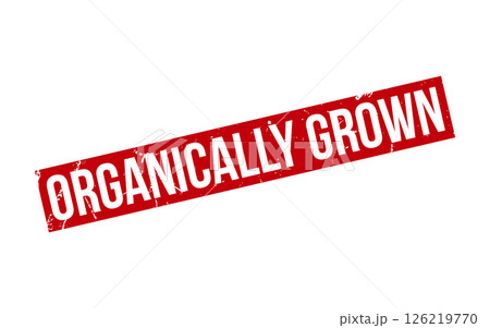 Organically Grown Rubber Stamp Seal Vector 126219770