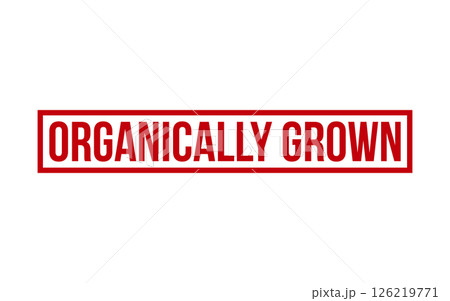 Organically Grown Rubber Stamp Seal Vector 126219771