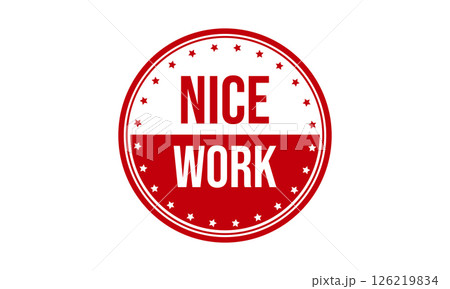 Nice Work Rubber Stamp Seal Vector 126219834