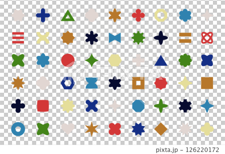 Geometric pattern Memphis design icon ornament set illustration vector simple decoration Geometric pattern Memphis design icon ornament set illustration vector simple decoration 126220172