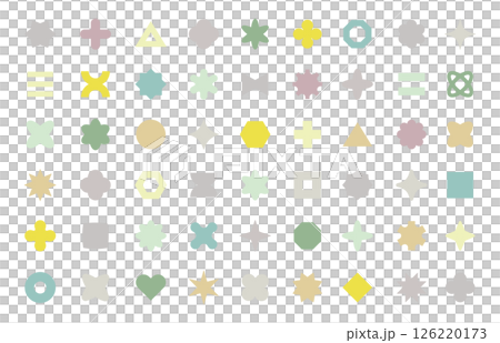 Geometric pattern Memphis design icon ornament set illustration vector simple decoration 126220173