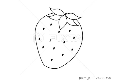 シンプルなイチゴの線画イラスト 126220390