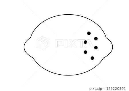 シンプルなレモンの線画イラスト 126220391