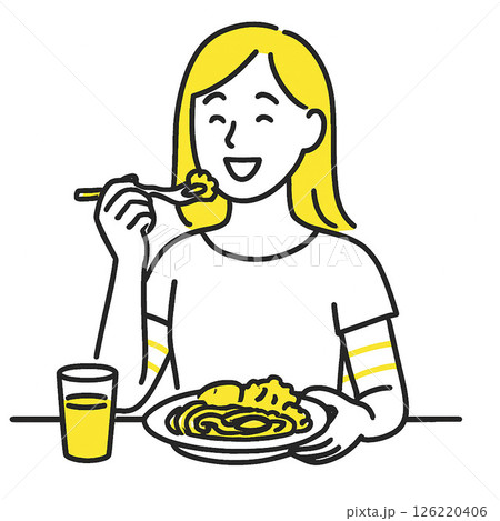 食事をする女性 126220406