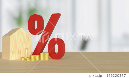 The Wood House and percent for property concept 3d Rendering. 126220557