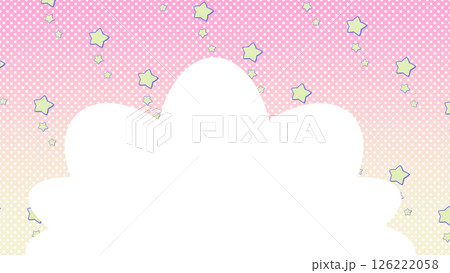 かわいい星とドットのピンク背景イラスト　16:9 126222058