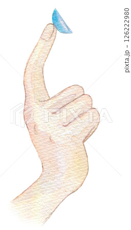 水彩イラスト　コンタクトレンズ　装着 126222980