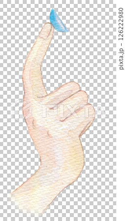 水彩イラスト　コンタクトレンズ　装着 126222980