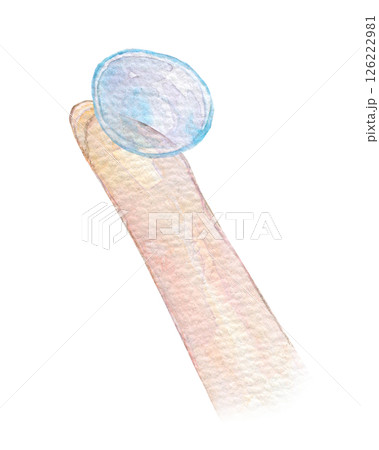 水彩イラスト　コンタクトレンズ　装着 126222981