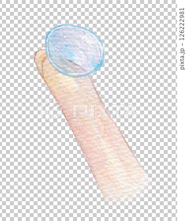 水彩イラスト　コンタクトレンズ　装着 126222981