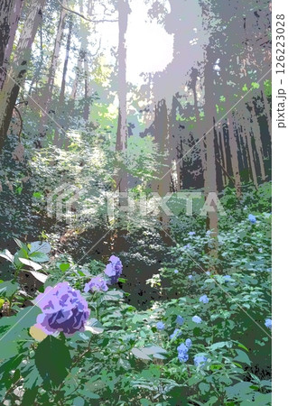 山林に囲まれた紫陽花　リニュークレール 126223028