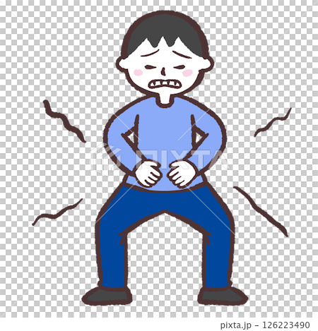 一名胃痛男子的插圖 一名胃痛男子的插圖 126223490