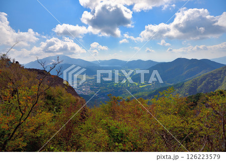 関東・箱根・金時山、頂上からの風景、芦ノ湖と仙石原・神奈川県箱根町(1) 関東・箱根・金時山、頂上からの風景、芦ノ湖と仙石原・神奈川県箱根町(1) 126223579