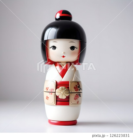 かわいい日本のこけし。日本の伝統的な木製人形で、東北地方の伝統工芸