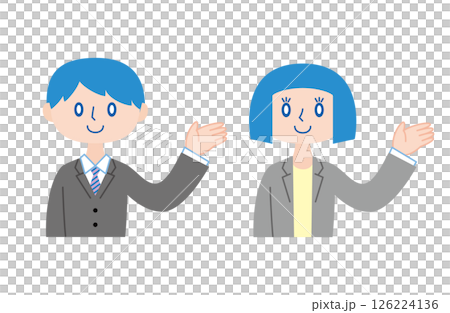 商務人士指路的插圖（無主線） 126224136