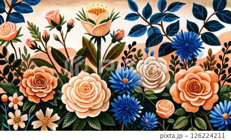 June flowers Vector background   126224211