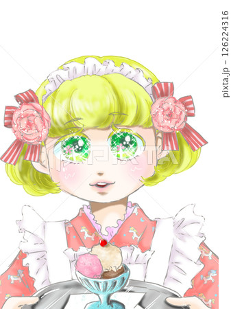 かわいい和風メイド かわいい和風メイド 126224316