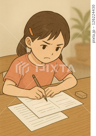 勉強する小学生のイラスト プリント Generative AI 勉強する小学生のイラスト プリント Generative AI 126224430