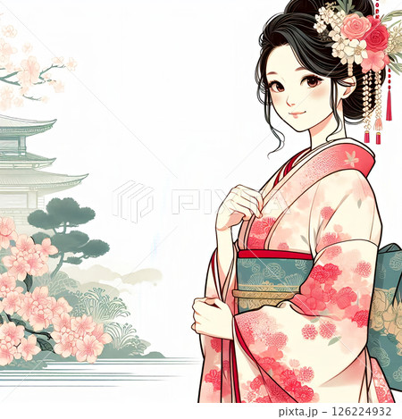着物の女性 126224932