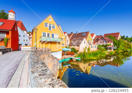 Harburg, Germany. Beautiful medieval village in historical Swabia, Bavaria, Wornitz valley. 126224955