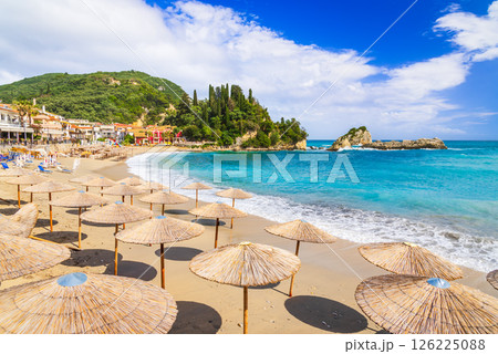 Parga, Greece. Beautiful colorful coastal town in Epirus, Greek holidays at Ionian Sea. 126225088