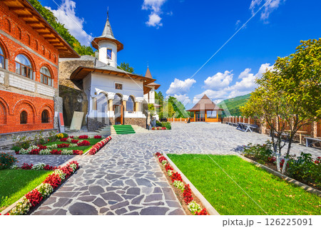 Namaiesti Monastery. Romanian Orthodox site, carved into rock, featuring ancient frescoes and spiritual tranquility 126225091