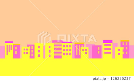 街並み ピンク 黄色 オレンジ色 街並み ピンク 黄色 オレンジ色 126226237