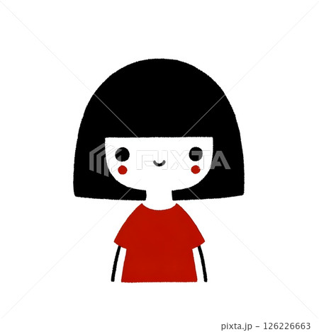 The girl is drawn in a simple, whimsical style. The girl is drawn in a simple, whimsical style. 126226663