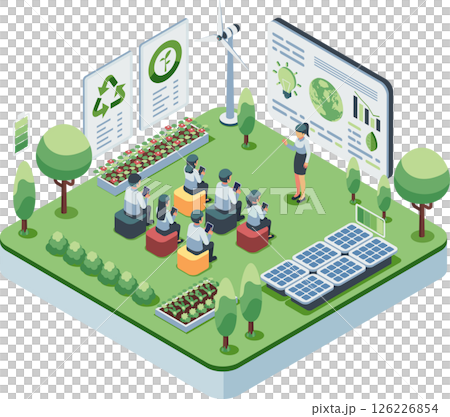 Isometric Sustainable Energy and Environmental Education Classroom 126226854