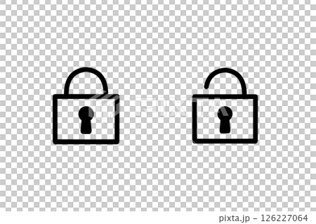 ロックとアンロックを表す錠前アイコンセット 126227064