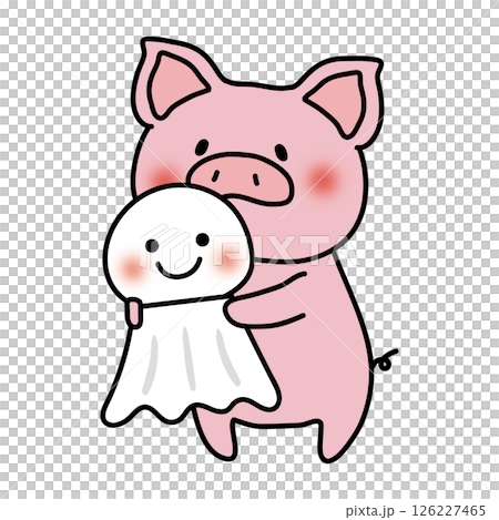 A pig holding a big Teru Teru Bouzu A pig holding a big Teru Teru Bouzu 126227465