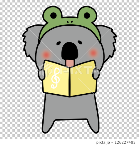 無尾熊穿著青蛙服裝唱歌 無尾熊穿著青蛙服裝唱歌 126227485