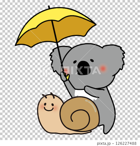 無尾熊為巨型蝸牛撐傘 126227488