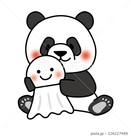 大きなてるてる坊主を持っているパンダ 大きなてるてる坊主を持っているパンダ 126227499