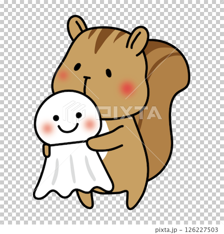 A squirrel holding a big Teru Teru Bouzu A squirrel holding a big Teru Teru Bouzu 126227503
