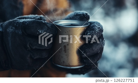 キャンプ場でコーヒーを淹れる 126227751