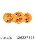 French bread with sesame seeds. Fresh traditional bakery wheat product, baguette loaf bun croissant, healthy organic pastry food. Vector baked bread illustration 126227898