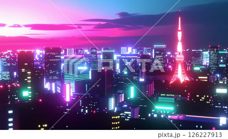 サイバー空間の東京のイメージ 126227913