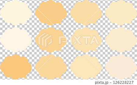 A set of fluffy cloud-shaped speech bubbles. The tail of the speech bubble is at the bottom right. 126228227