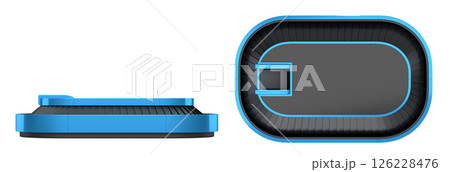 Set of Airport luggage conveyor belt from baggage claim area on white background. 126228476